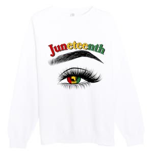 Juneteenth African American Woman Eye Premium Crewneck Sweatshirt