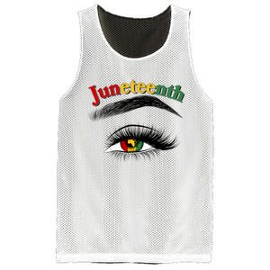 Juneteenth African American Woman Eye Mesh Reversible Basketball Jersey Tank