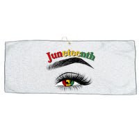 Juneteenth African American Woman Eye Large Microfiber Waffle Golf Towel