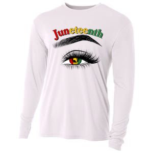 Juneteenth African American Woman Eye Cooling Performance Long Sleeve Crew