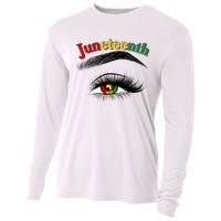 Juneteenth African American Woman Eye Cooling Performance Long Sleeve Crew