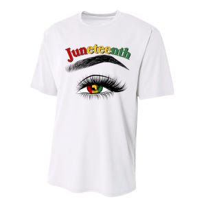 Juneteenth African American Woman Eye Performance Sprint T-Shirt