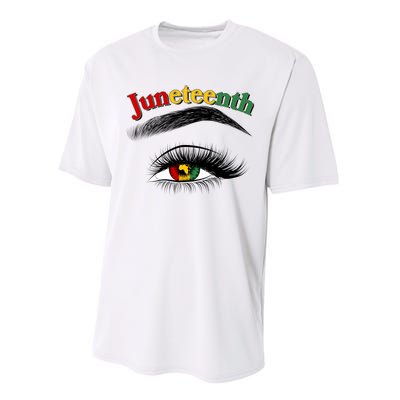 Juneteenth African American Woman Eye Performance Sprint T-Shirt