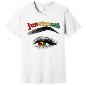 Juneteenth African American Woman Eye Premium T-Shirt