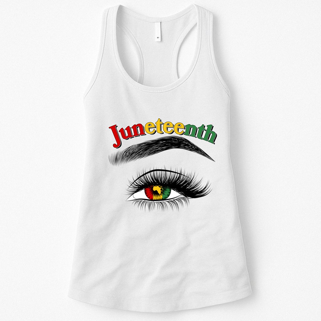 Juneteenth African American Woman Eye Womens Tank Top