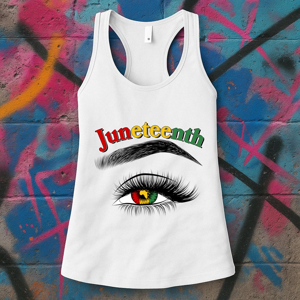 Juneteenth African American Woman Eye Womens Tank Top