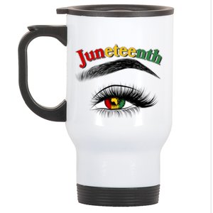 Juneteenth African American Woman Eye Stainless Steel Travel Mug