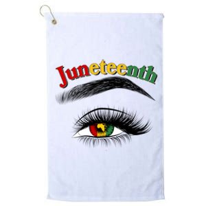 Juneteenth African American Woman Eye Platinum Collection Golf Towel