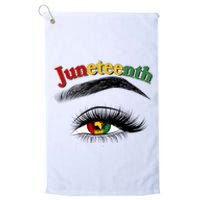 Juneteenth African American Woman Eye Platinum Collection Golf Towel