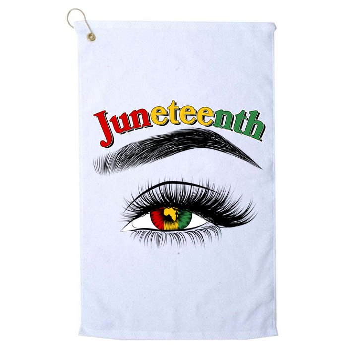 Juneteenth African American Woman Eye Platinum Collection Golf Towel