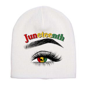 Juneteenth African American Woman Eye Short Acrylic Beanie