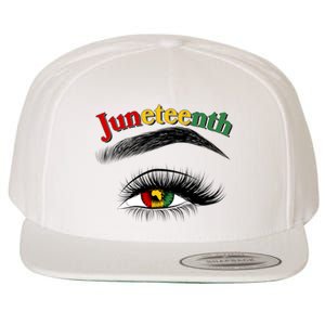 Juneteenth African American Woman Eye Wool Snapback Cap