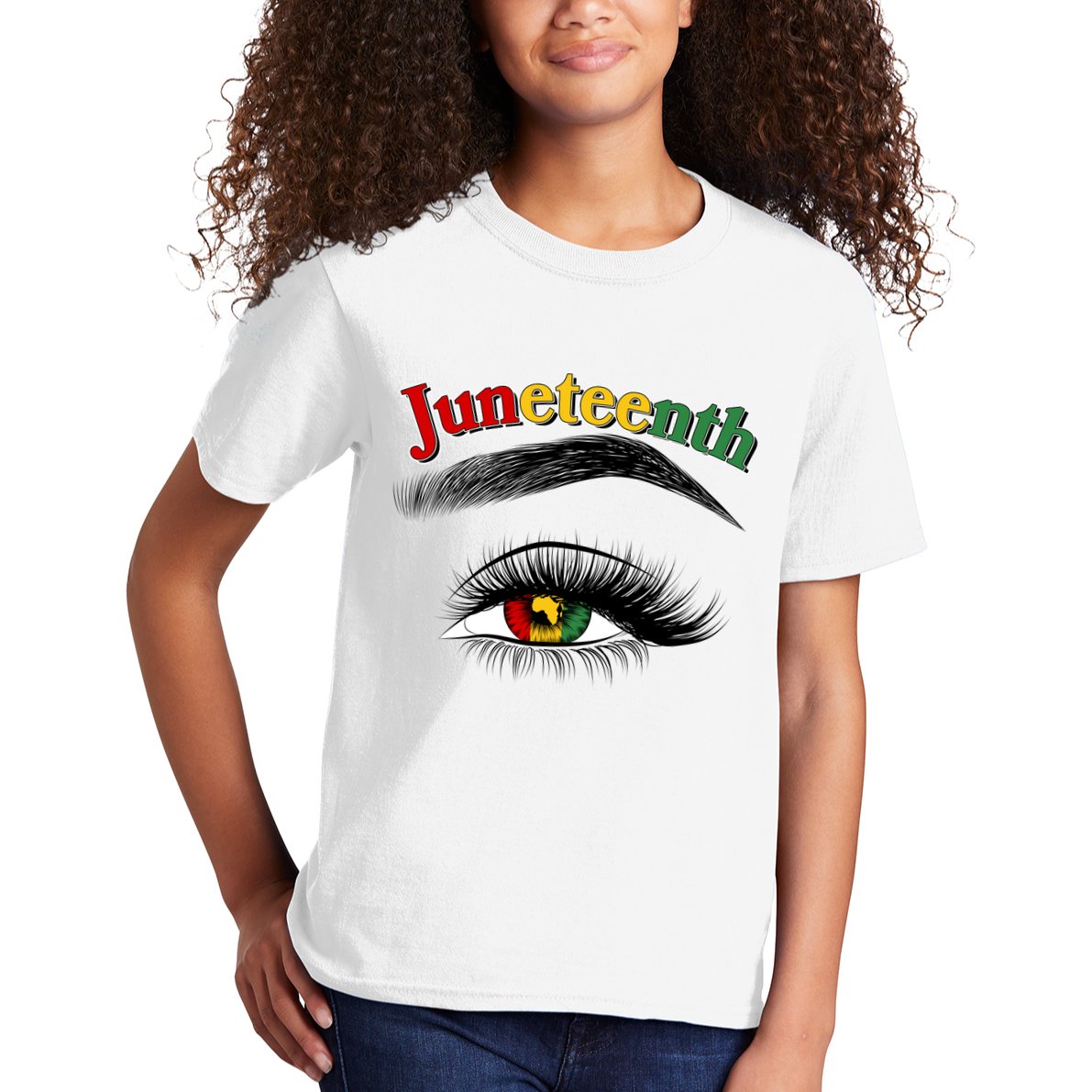 Juneteenth African American Woman Eye Kids T-Shirt
