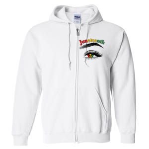 Juneteenth African American Woman Eye Full Zip Hoodie