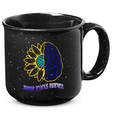 Juvenile Arthritis Awareness Month Sunflower Blue Ribbon Gift 15oz Campfire Ceramic Mug