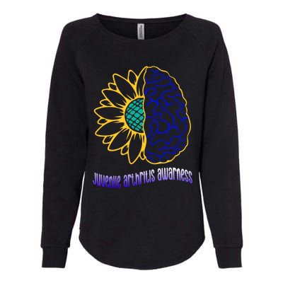 Juvenile Arthritis Awareness Month Sunflower Blue Ribbon Gift Womens California Wash Sweatshirt