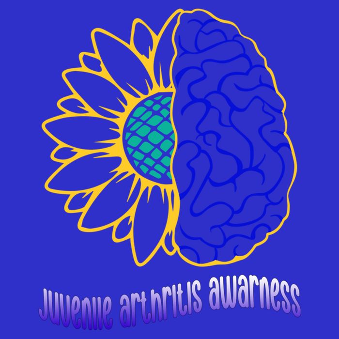 Juvenile Arthritis Awareness Month Sunflower Blue Ribbon Gift 16 in Basic Backpack