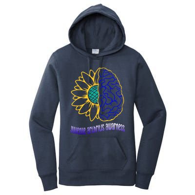 Juvenile Arthritis Awareness Month Sunflower Blue Ribbon Gift Women's Pullover Hoodie