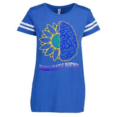 Juvenile Arthritis Awareness Month Sunflower Blue Ribbon Gift Enza Ladies Jersey Football T-Shirt