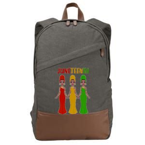 Juneteen African American Black Women Cotton Canvas Backpack