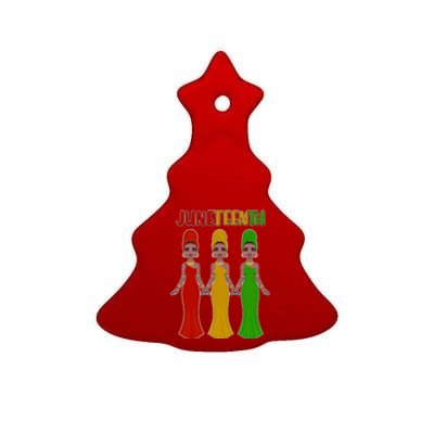 Juneteen African American Black Women Ceramic Tree Ornament