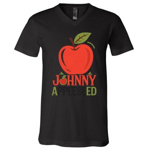 Johnny Appleseed Apple Day Sept 26 Orchard Nursery V-Neck T-Shirt