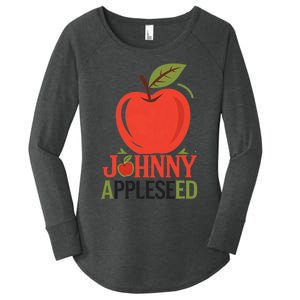 Johnny Appleseed Apple Day Sept 26 Orchard Nursery Women's Perfect Tri Tunic Long Sleeve Shirt