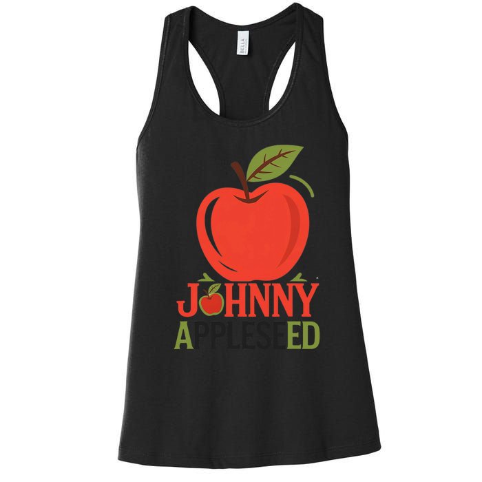 Johnny Appleseed Apple Day Sept 26 Orchard Nursery Women's Racerback Tank