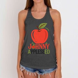 Johnny Appleseed Apple Day Sept 26 Orchard Nursery Women's Knotted Racerback Tank