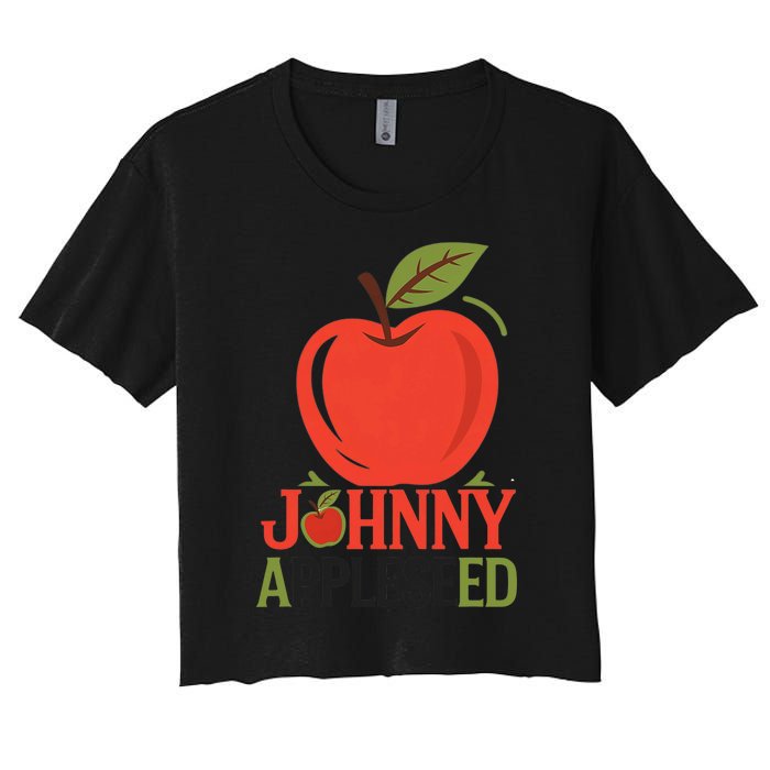 Johnny Appleseed Apple Day Sept 26 Orchard Nursery Women's Crop Top Tee