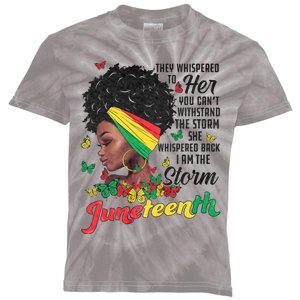 Juneteenth African American Black Women Black History Kids Tie-Dye T-Shirt