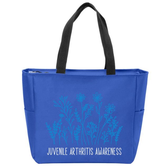 Juvenile Arthritis Awareness Family Support Matching Gift Zip Tote Bag