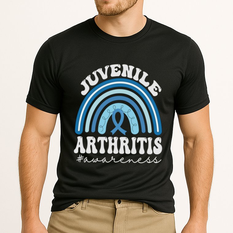 Juvenile Arthritis Awareness Month Blue Rainbow Ribbon Gift Cooling Performance Crew T-Shirt