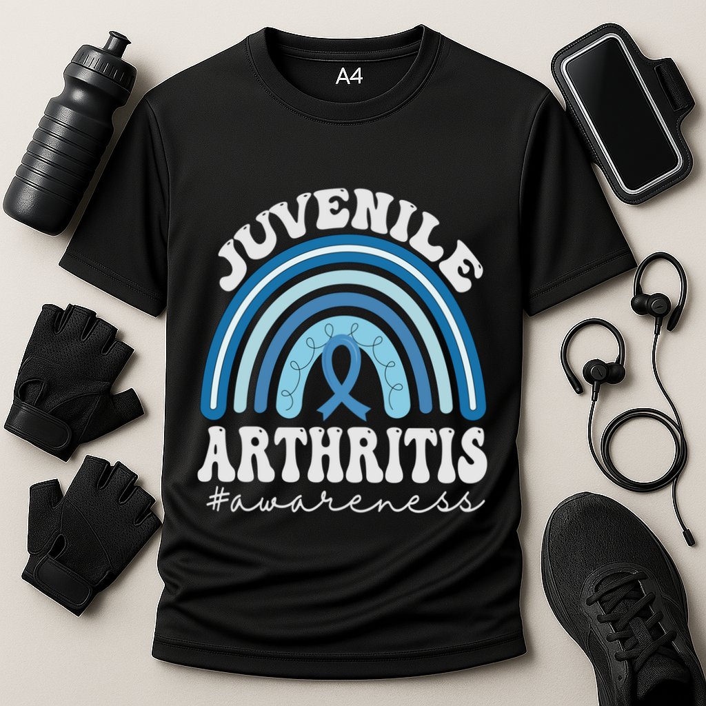 Juvenile Arthritis Awareness Month Blue Rainbow Ribbon Gift Cooling Performance Crew T-Shirt