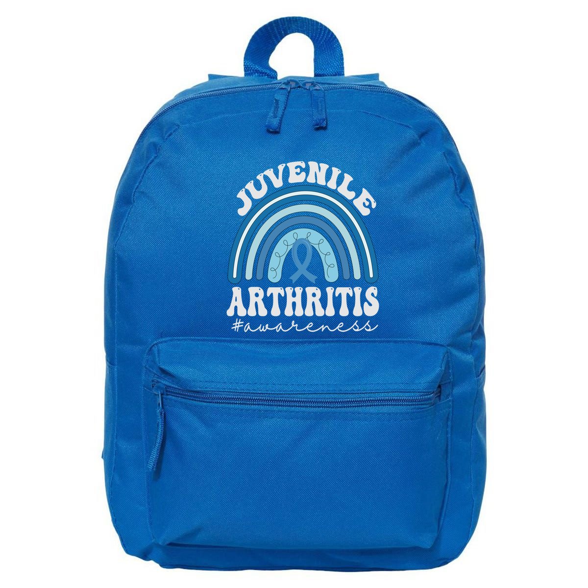 Juvenile Arthritis Awareness Month Blue Rainbow Ribbon Gift 16 in Basic Backpack