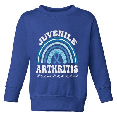 Juvenile Arthritis Awareness Month Blue Rainbow Ribbon Gift Toddler Sweatshirt
