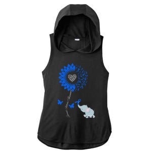 Juvenile Arthritis Awareness Sunflower Elephant Butterfly Gift Ladies PosiCharge Tri-Blend Wicking Draft Hoodie Tank