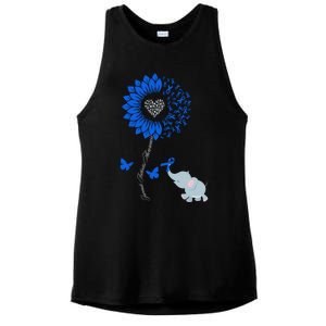 Juvenile Arthritis Awareness Sunflower Elephant Butterfly Gift Ladies PosiCharge Tri-Blend Wicking Tank