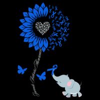 Juvenile Arthritis Awareness Sunflower Elephant Butterfly Gift Drawstring Bag