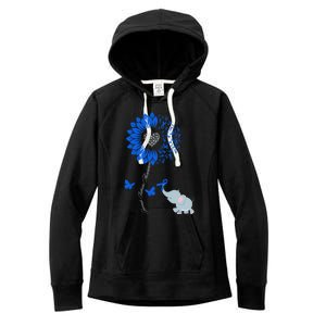 Juvenile Arthritis Awareness Sunflower Elephant Butterfly Gift Women's Fleece Hoodie