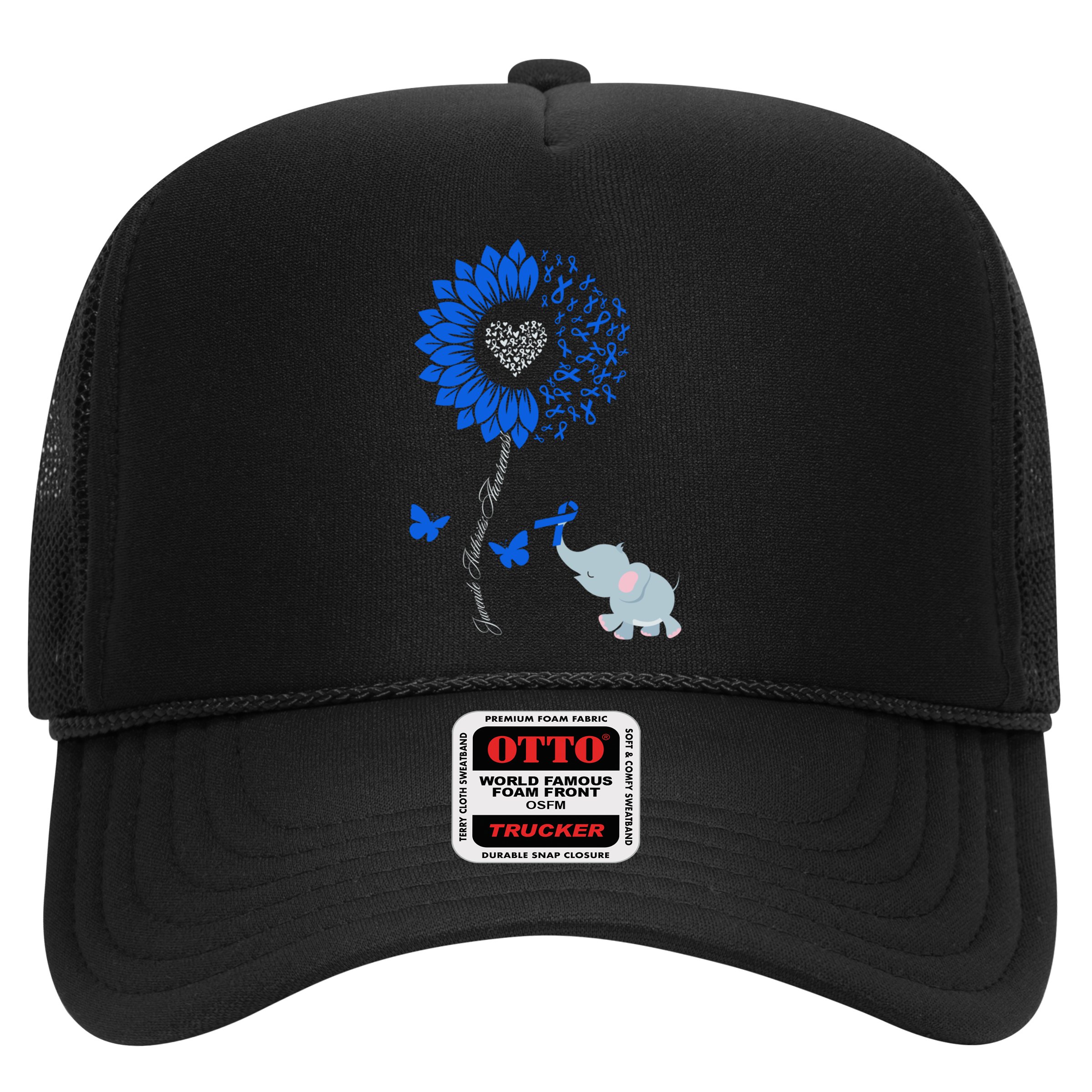 Juvenile Arthritis Awareness Sunflower Elephant Butterfly Gift Hat