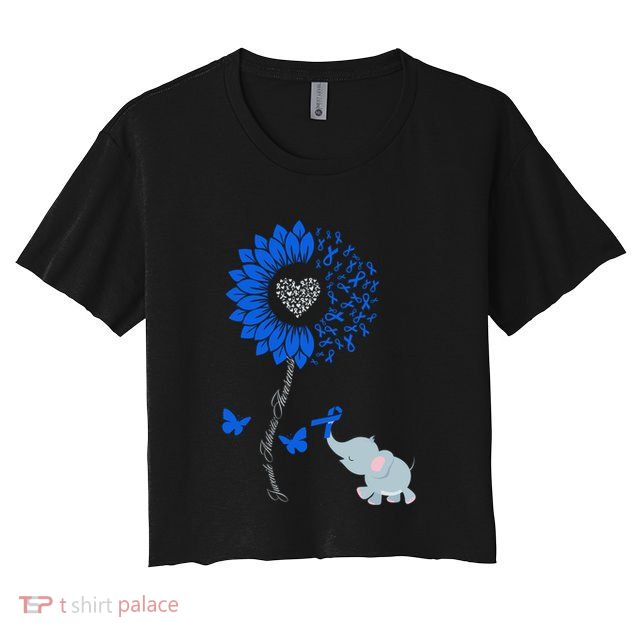 Juvenile Arthritis Awareness Sunflower Elephant Butterfly Gift Crop Top