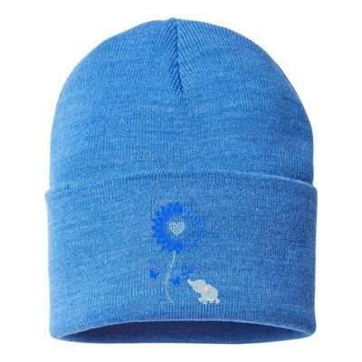 Juvenile Arthritis Awareness Sunflower Elephant Butterfly Gift Sustainable Knit Beanie