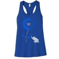 Juvenile Arthritis Awareness Sunflower Elephant Butterfly Gift Women's Racerback Tank