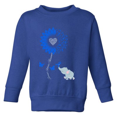 Juvenile Arthritis Awareness Sunflower Elephant Butterfly Gift Toddler Sweatshirt