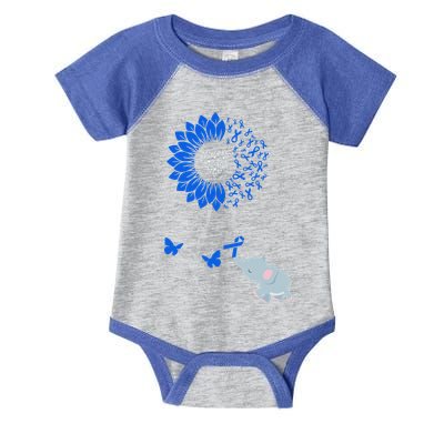 Juvenile Arthritis Awareness Sunflower Elephant Butterfly Gift Infant Baby Jersey Bodysuit