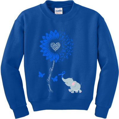 Juvenile Arthritis Awareness Sunflower Elephant Butterfly Gift Kids Sweatshirt