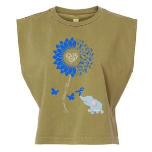 Juvenile Arthritis Awareness Sunflower Elephant Butterfly Gift Garment-Dyed Women's Muscle Tee