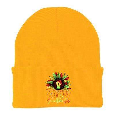 Juneteenth African American Sunflower Black History Freedom Great Gift Knit Cap Winter Beanie