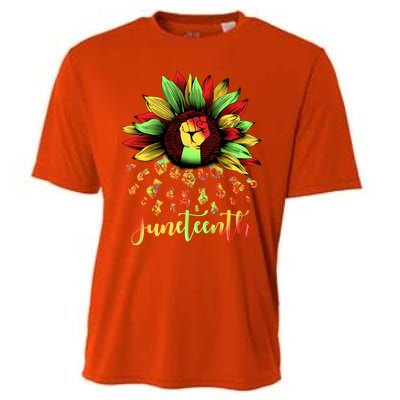 Juneteenth African American Sunflower Black History Freedom Great Gift Cooling Performance Crew T-Shirt